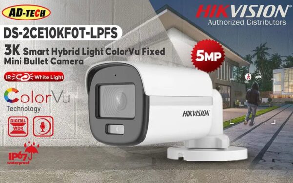 DS-2CE10KF0T-LPFS - CAMERA ANALOGIQUE COLORVU HYBRIDE 5MP BULLET